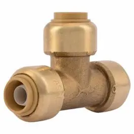 3/8-Inch X 1/2-Inch O.D. Push-To-Connect Brass Tee Fitting For Pex & Tubing 1