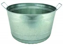 8-Gallon Galvanized Steel Bushel Tub – Heavy-Duty Utility Container For Farm Or Home 1