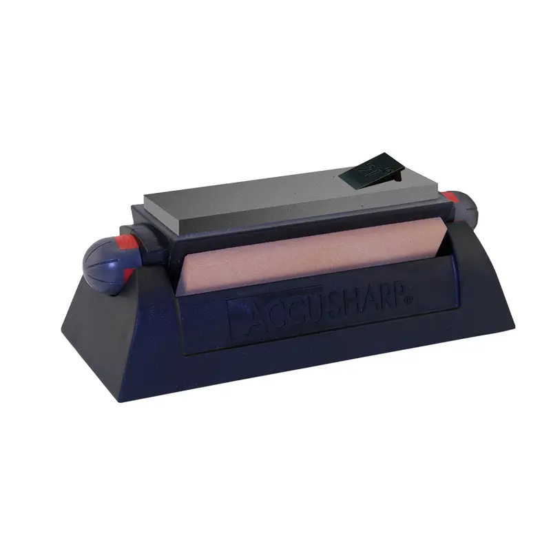 Accusharp Tri-Stone Sharpening System – Coarse/Medium/Fine Alumina-Oxide Stones With Ergonomic Rubber Handle 1