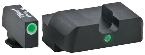 Ameriglo Gl101 I-Dot Tritium Night Sights For Glock 17/19 — Green Front (White Outline), Solid Green Rear 1
