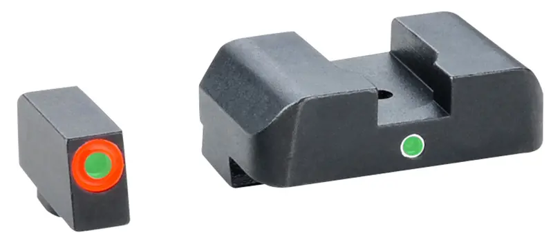Ameriglo Gl201 I-Dot Tritium Night Sights For Glock 17/19 — Green Front (Orange Outline), Green Rear (White Outline) 1