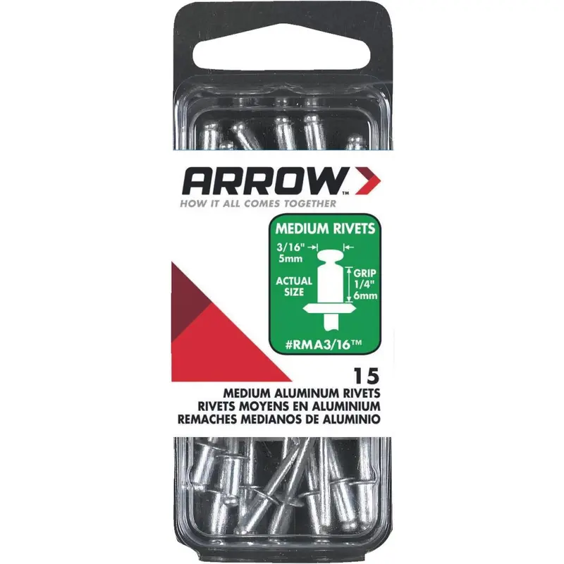 Arrow Aluminum Rivets – 3/16-Inch X 1/4-Inch, 15-Pack 1