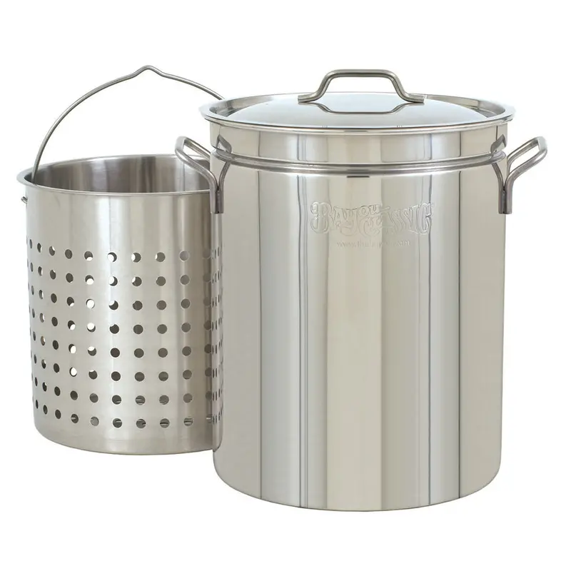 Bayou Classic 44-Quart Stainless Steel Stock Pot With Accessories 1
