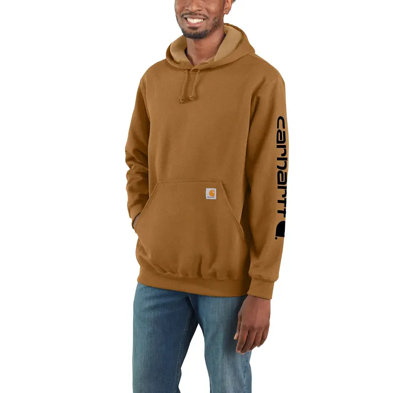 Carhartt Brown Loose-Fit Midweight Sweatshirt With Logo Sleeve Print 1