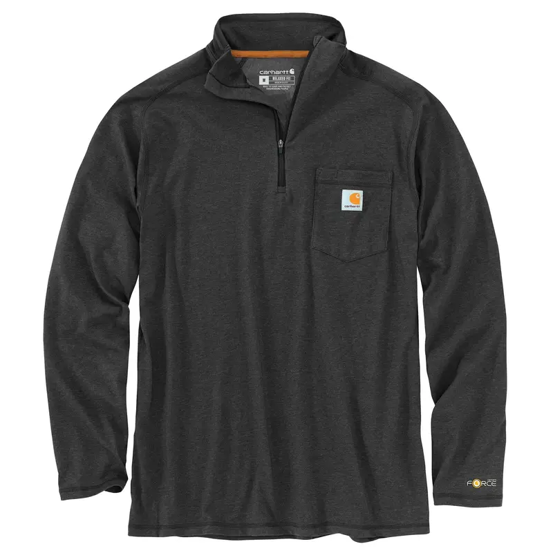 Carhartt Force Relaxed-Fit Quarter-Zip Long-Sleeve Mock Neck Tee 1