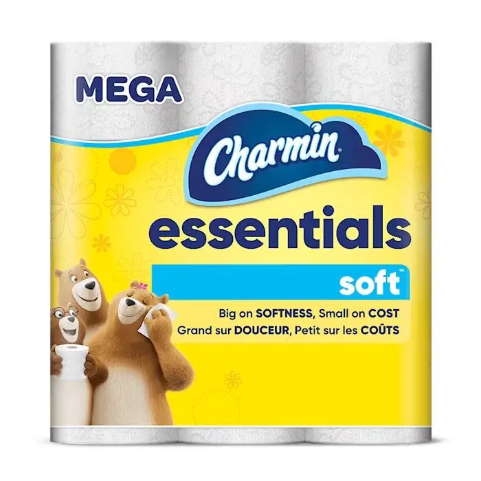 Charmin Essentials Mega Soft Toilet Paper – 2-Ply, Mega Roll 1
