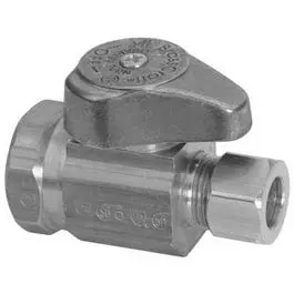 Chrome Straight Stop Valve – 1/2-Inch X 3/8-Inch Compression 1
