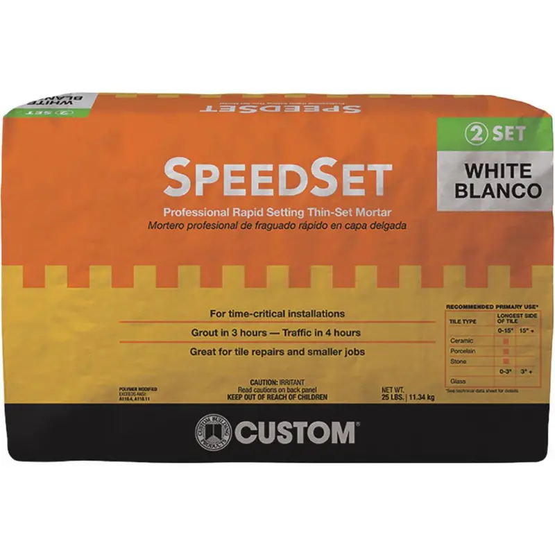 Custom Building Products White Speedset Fortified Thin-Set Mortar (25 Lb) 1