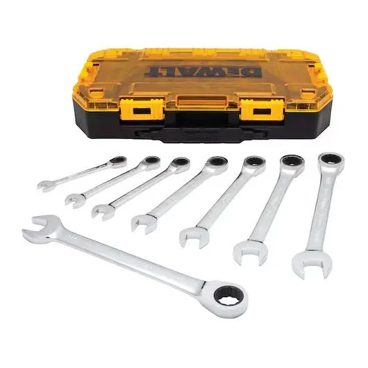 Dewalt 8-Piece Full-Polish Ratcheting Combination Wrench Set – Sae/Metric 1