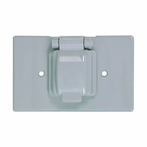 Eaton Cooper Gray 1-Gang Non-Metallic Single Receptacle Cover 1