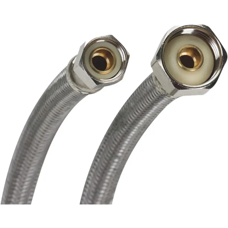 Fluidmaster 3/8" Compression × 1/2" Fip Faucet Connector – Braided Stainless Steel Hose 1