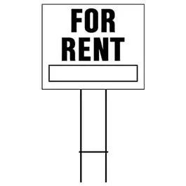 'For Rent' Real Estate Sign – 19 X 24 Inch Black-And-White Plastic Board 1