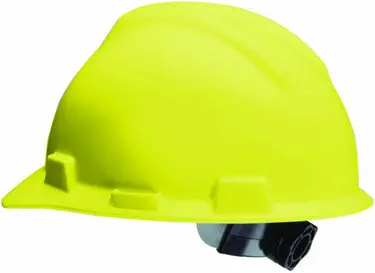 Four-Point Suspension Hard Hat With Adjustable Wheel And Yellow Shell 1