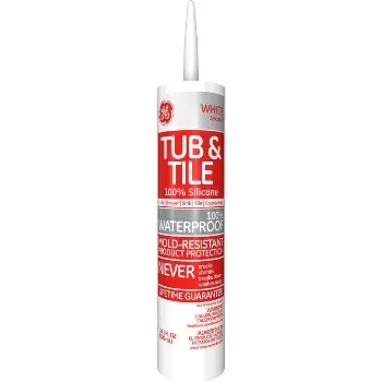 Ge Ge71212C 10.1 Oz White Bathroom Caulk – Mildew-Resistant Silicone Sealant 1