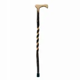 Handcrafted Twisted Hickory Walking Cane – 37 Inch Natural Wood 1