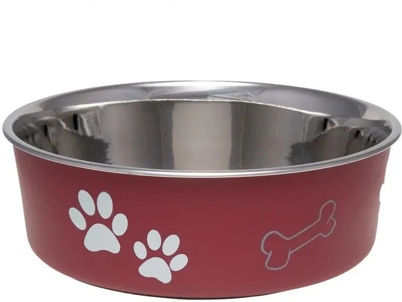 Loving Pets Merlot Bella Stainless Steel Pet Bowl – Elevated Design 1