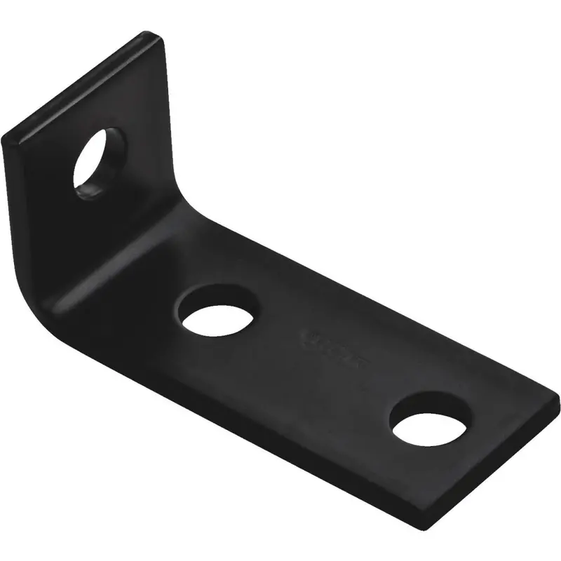 National 3.5" X 1.5" X 3/16" Black Offset Leg Corner Brace – Reinforced Heavy-Duty Steel Bracket 1