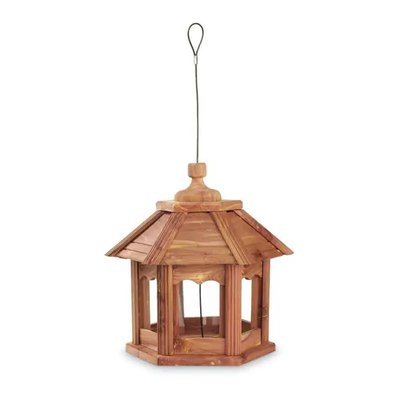 Pennington Cedar Gazebo-Style Bird Feeder – Decorative Outdoor Feeding Station 1