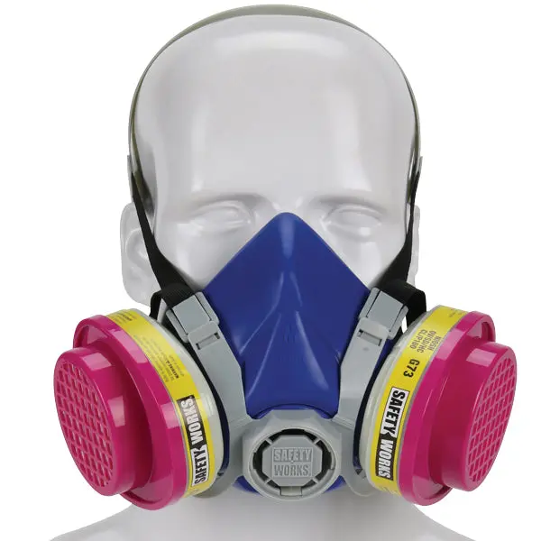 Safety Works Half-Face Respirator Mask – Multi-Purpose Protection 1