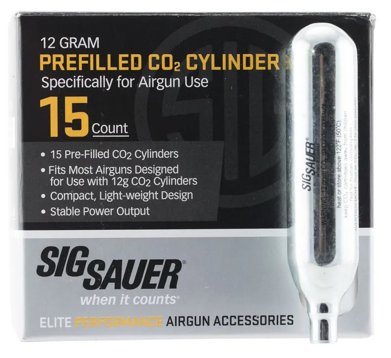 Sig Sauer Airguns Ac1215 Co2 Cartridges — 12-Gram Cylinders, Pack Of 15 1