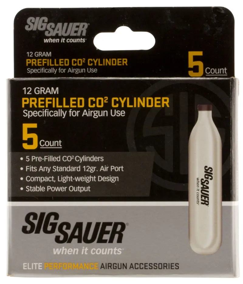 Sig Sauer Airguns Ac125 Co2 Cartridges — 12-Gram Cylinders, Pack Of 5 1