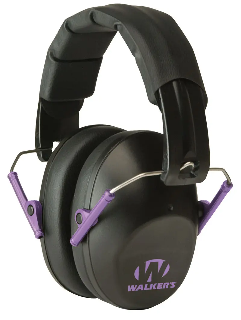 Walkers Gwpfpm1Bkpu Pro Low-Profile Hearing Protection – 22 Db Noise Reduction, Black With Purple Accents 1