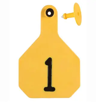 Y-Tex All American Laser Ear Tag Set – Large Yellow, 2-Piece Combo (1–25) 1