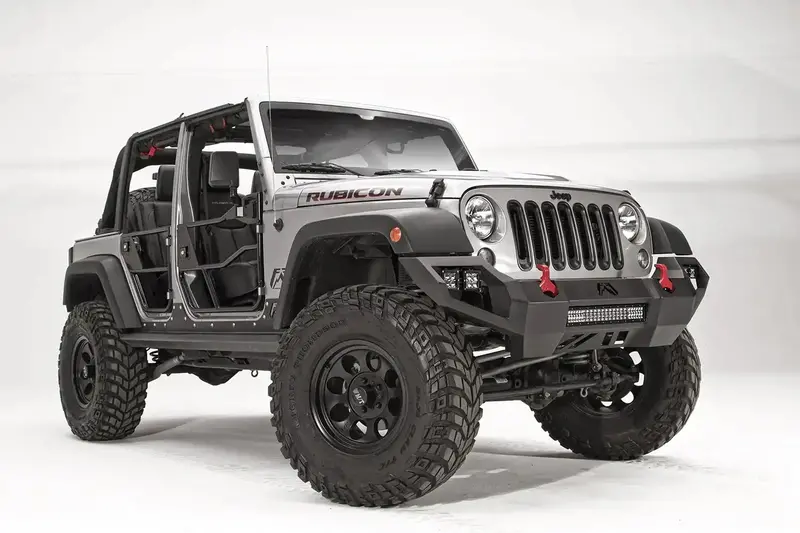 Fab Fours Vengeance Jk Front Bumper For Jeep Wrangler Jk – Two-Tone Black Powder Coat, Guard-Free Design 1